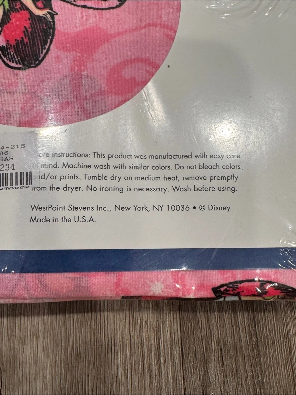 NIP Disney Home Pink Tinker Bell Twin Flat Sheet Cotton Blend USA Made
